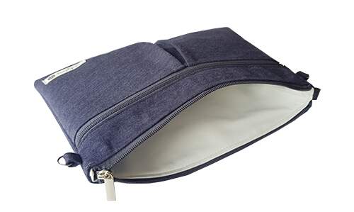 bolsa fralda moleton cinza azulado
